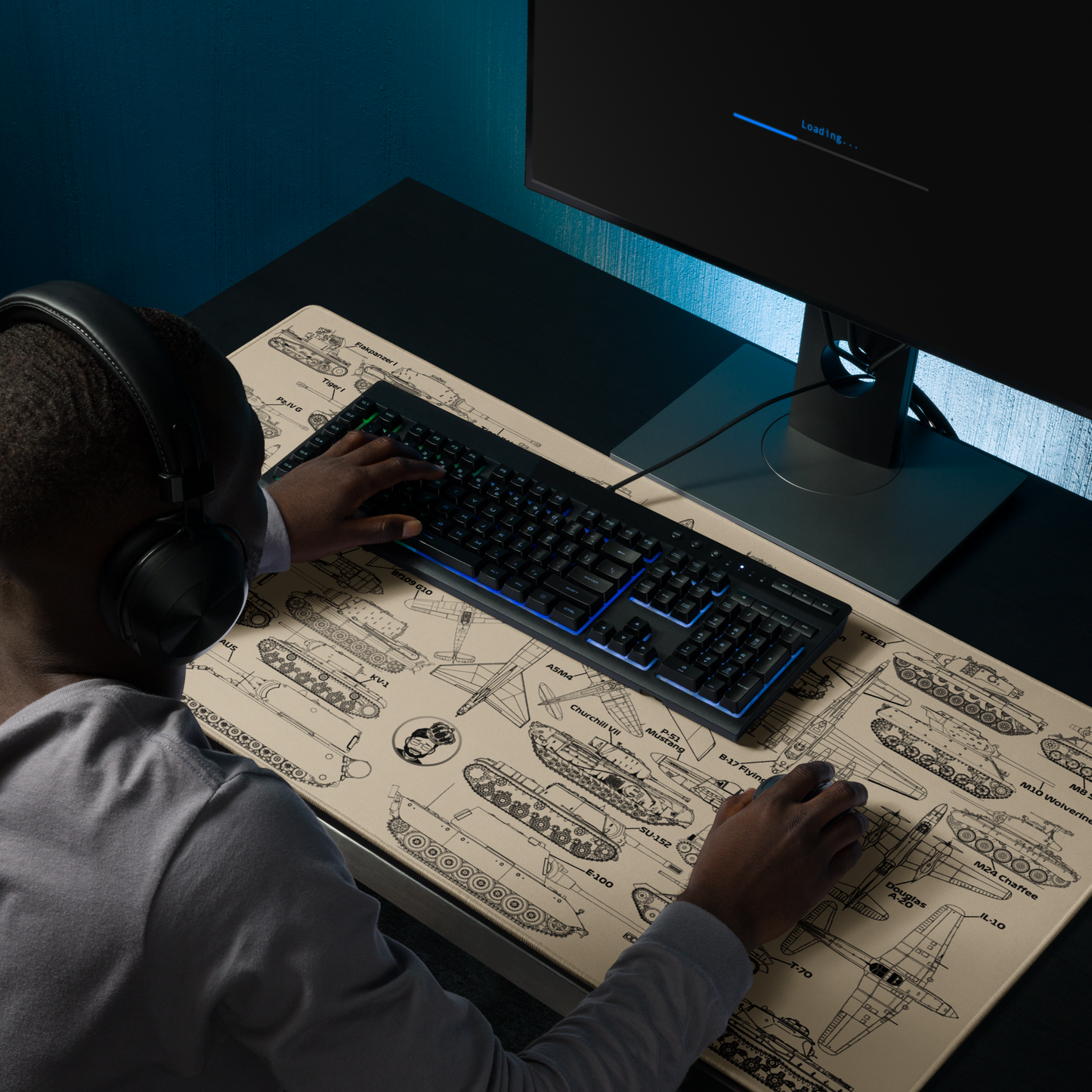 Ultimate Military Blueprint Gaming mouse pad