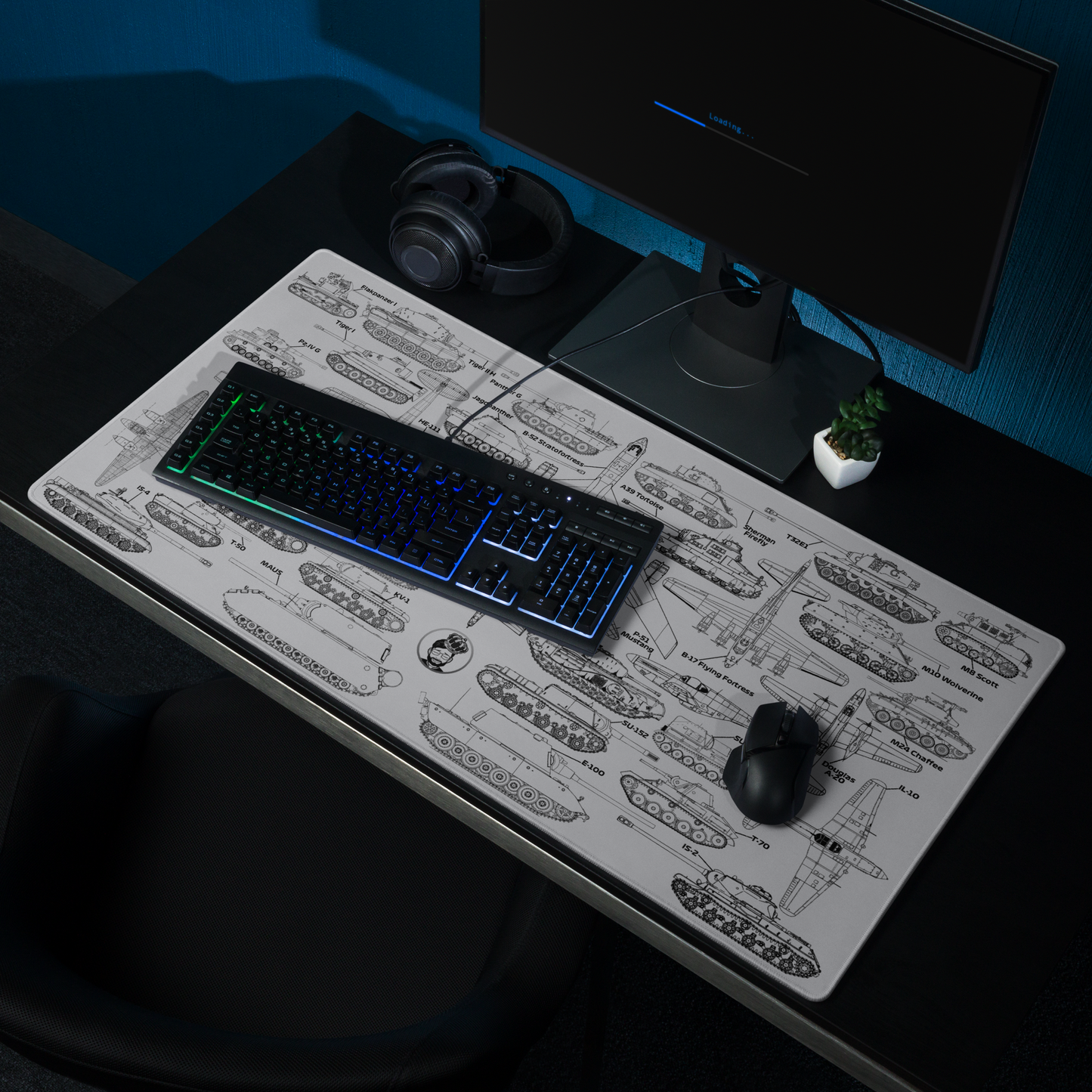 Ultimate Military Blueprint Gaming mouse pad