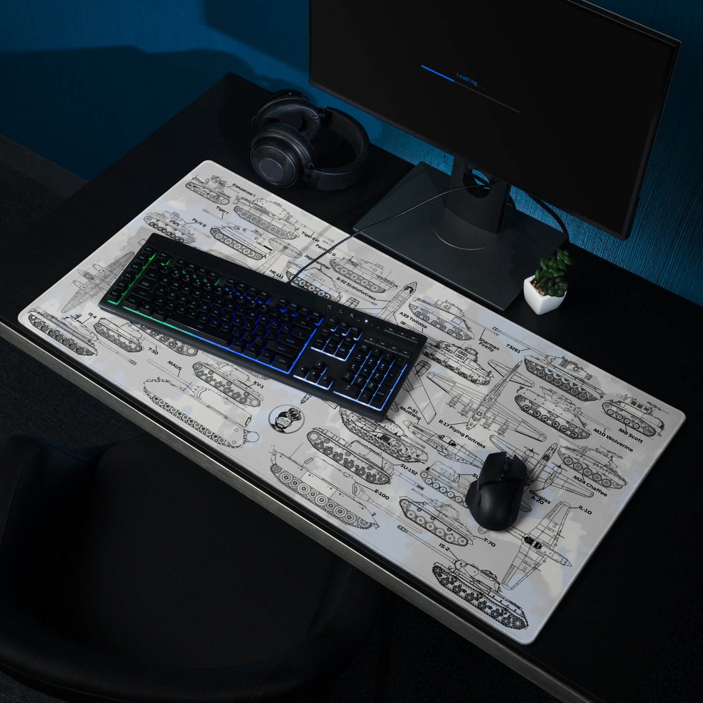 Ultimate Military Blueprint Gaming mouse pad