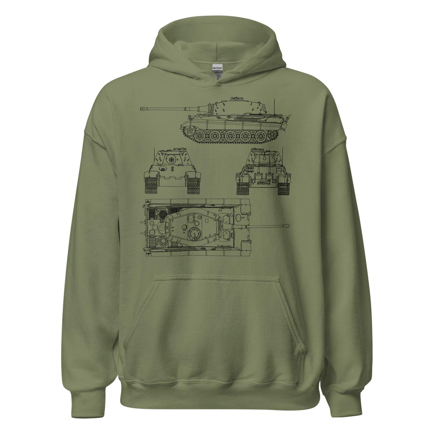 King Tiger II (H) Blueprint Hoody (Panzerkampfwagen Tiger Ausf. B)